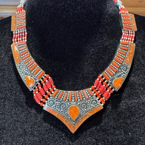 Handmade Tibetan Beaded Necklaces.  Various sizes, stones, and designs available - Picture 13 of 14